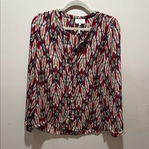 Laundry By Shelli Segal Red and Brown Blouse